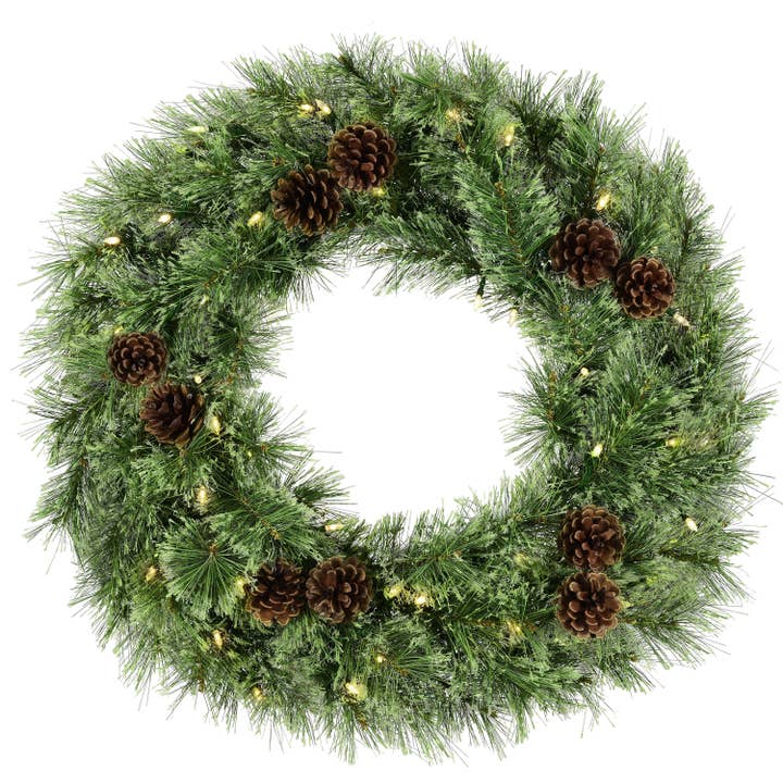 24 Inch Prelit Cashmere Christmas Wreath for wholesale by Haute Decor