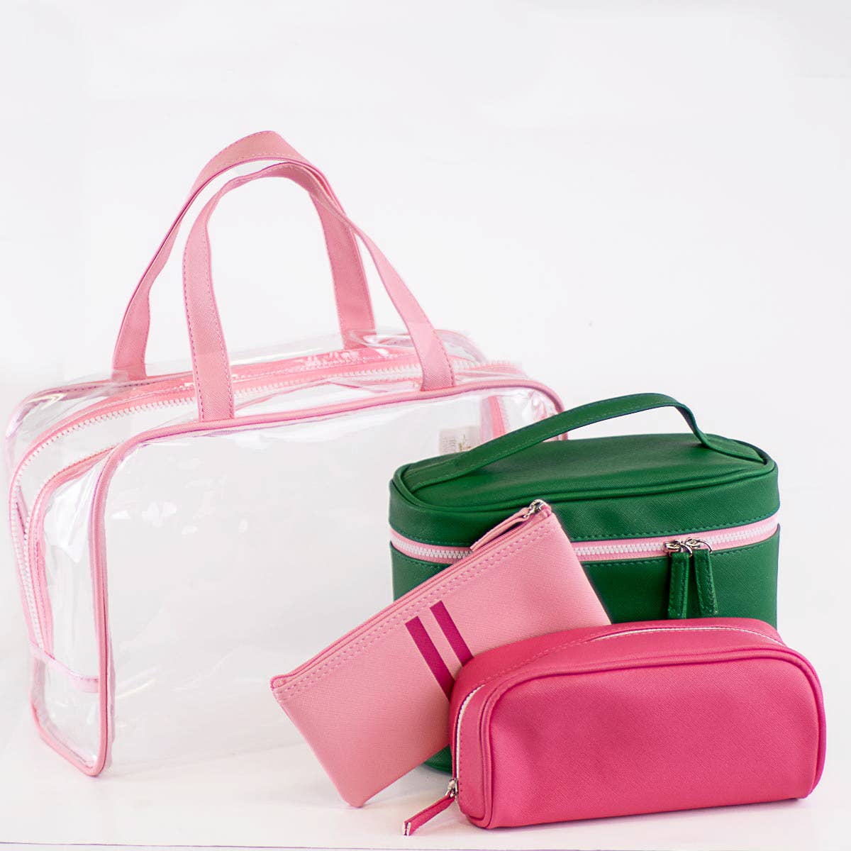 The Royal Standard - Wholesale Travel Set - Livie Travel Gift Set   Pink/Kelly   12x8x4.51
