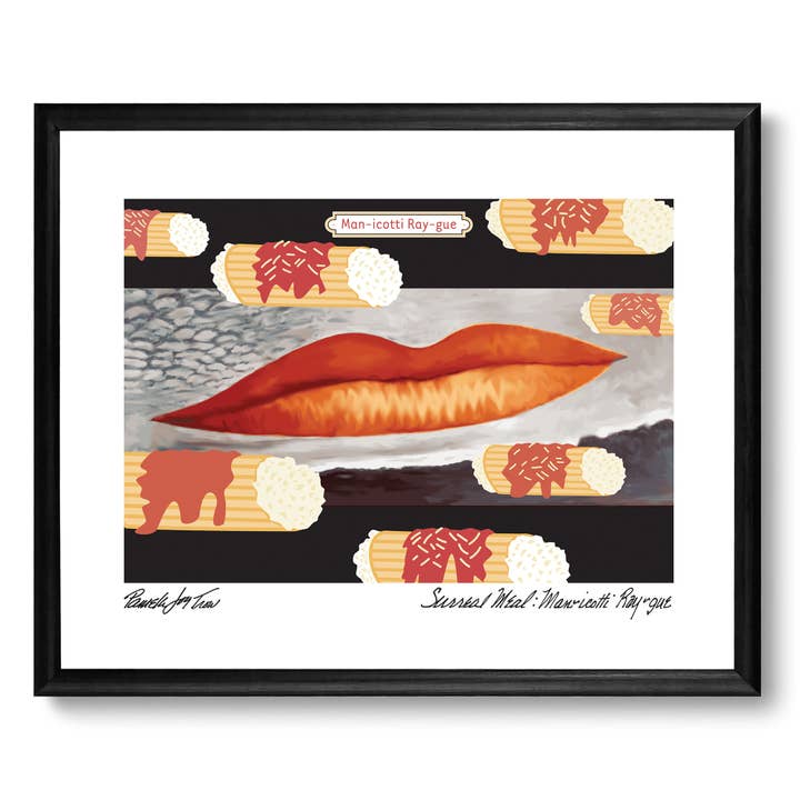 Surreal Metal: Man-icotti Ray-gue 8x10 Druck Man Ray für den Großhandel von The Art of Pamela Joy Trow