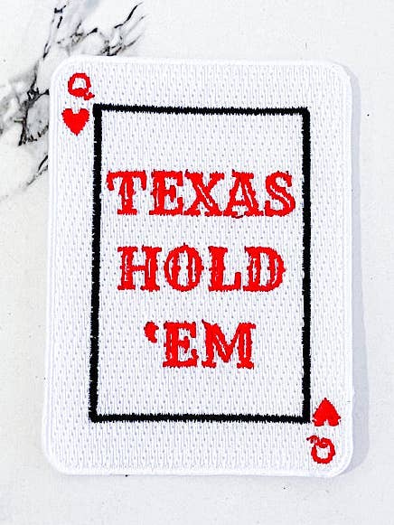 Texas Hold Em Queen Embroidered Patch for wholesale by Nash Grey