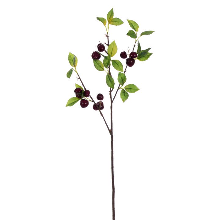 Vickerman 26" Artificial Black Cherry Spray, 2 per bag. for wholesale by Vickerman