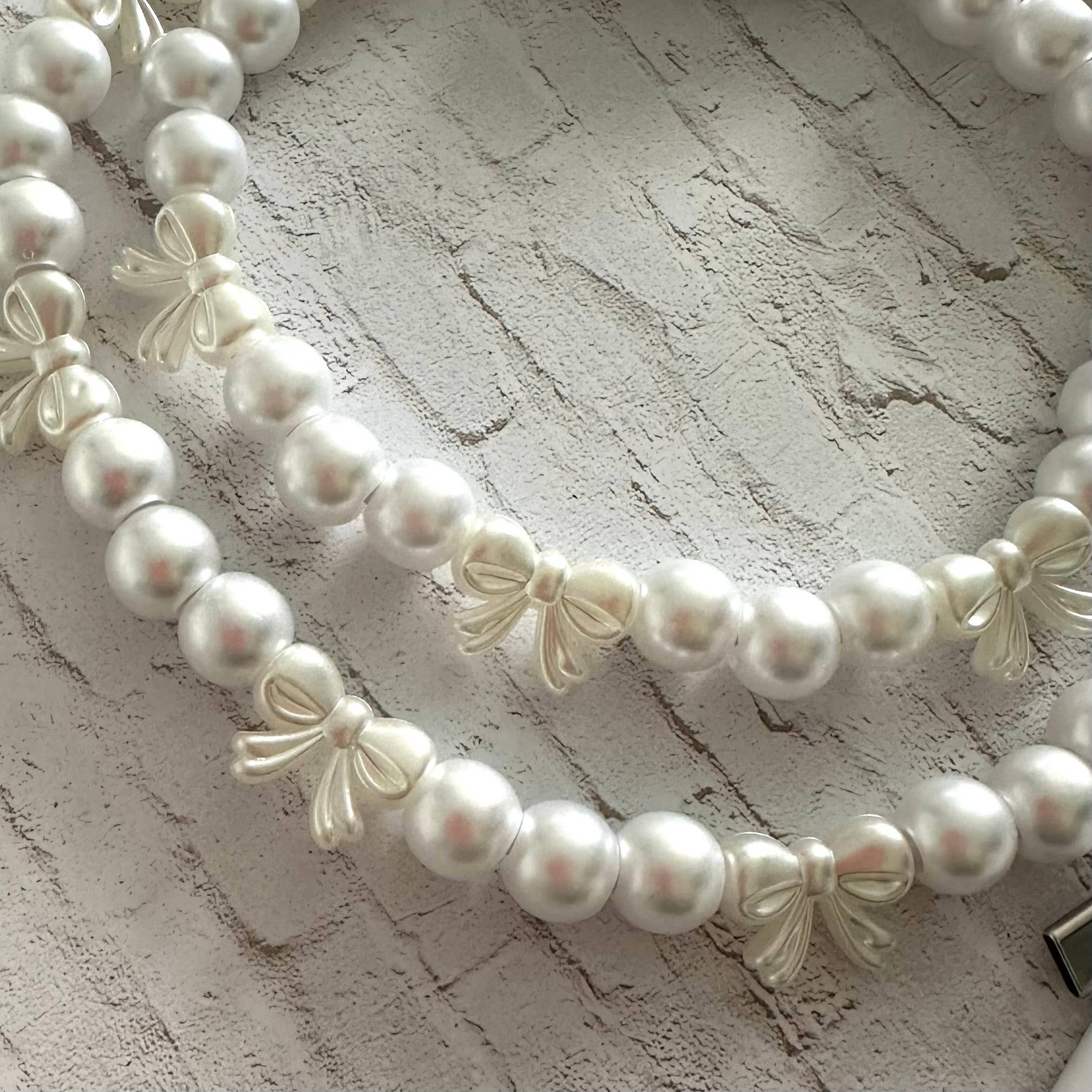 iconic mi - Wholesale Portable Charger - Beaded Phone Charging Cable 2 in 1 USB-C Cord Pearl Bow 1