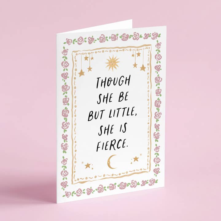 Quote and Quill - Wholesale Everyday Greeting Card - A Midsummer Night's Dream - 'She Is Fierce' Literary Card1