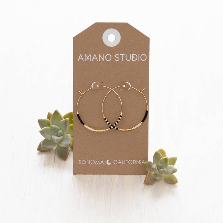 Amano Studio - Wholesale Hoop Earrings - Japanese Seed Bead Hoops- multiple colorways