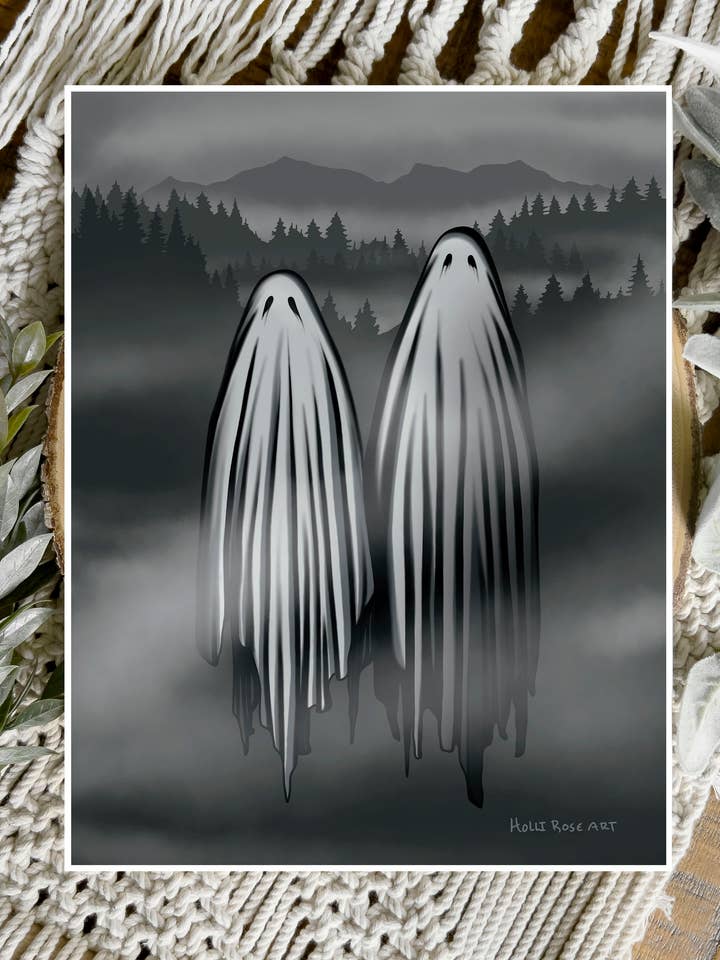 Wandering Ghosts Mountain Art Print for wholesale by Holli Rose Art