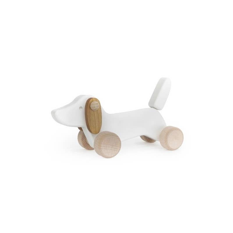 BAJO WOODEN TOYS - Wholesale Wood Toy - Kids - Small Dachshund on Wheels - Wooden Toy Dog4