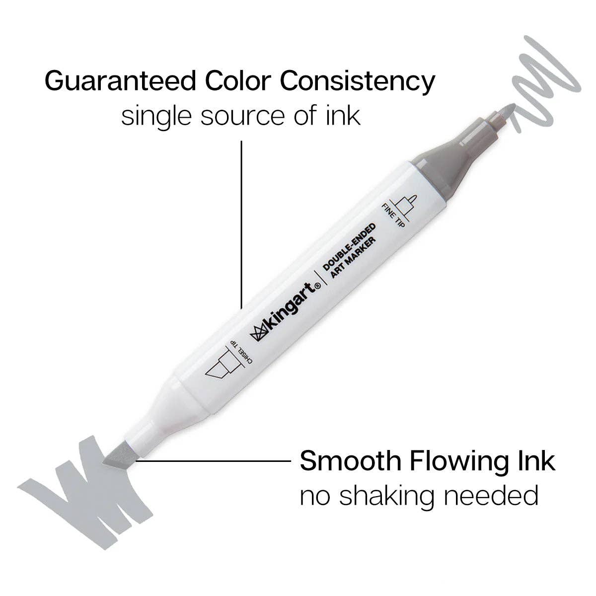 KINGART - Wholesale Marker - Double-Ended Alcohol Markers - 24 Gray Tone Colors1