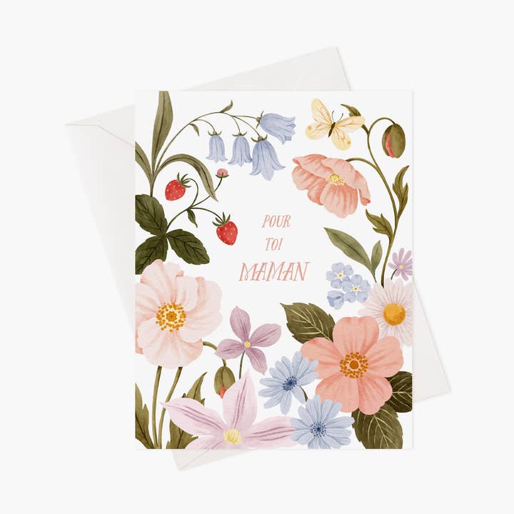 Des fleurs pour maman - Carte de souhaits for wholesale by Marie-Lise Illustration