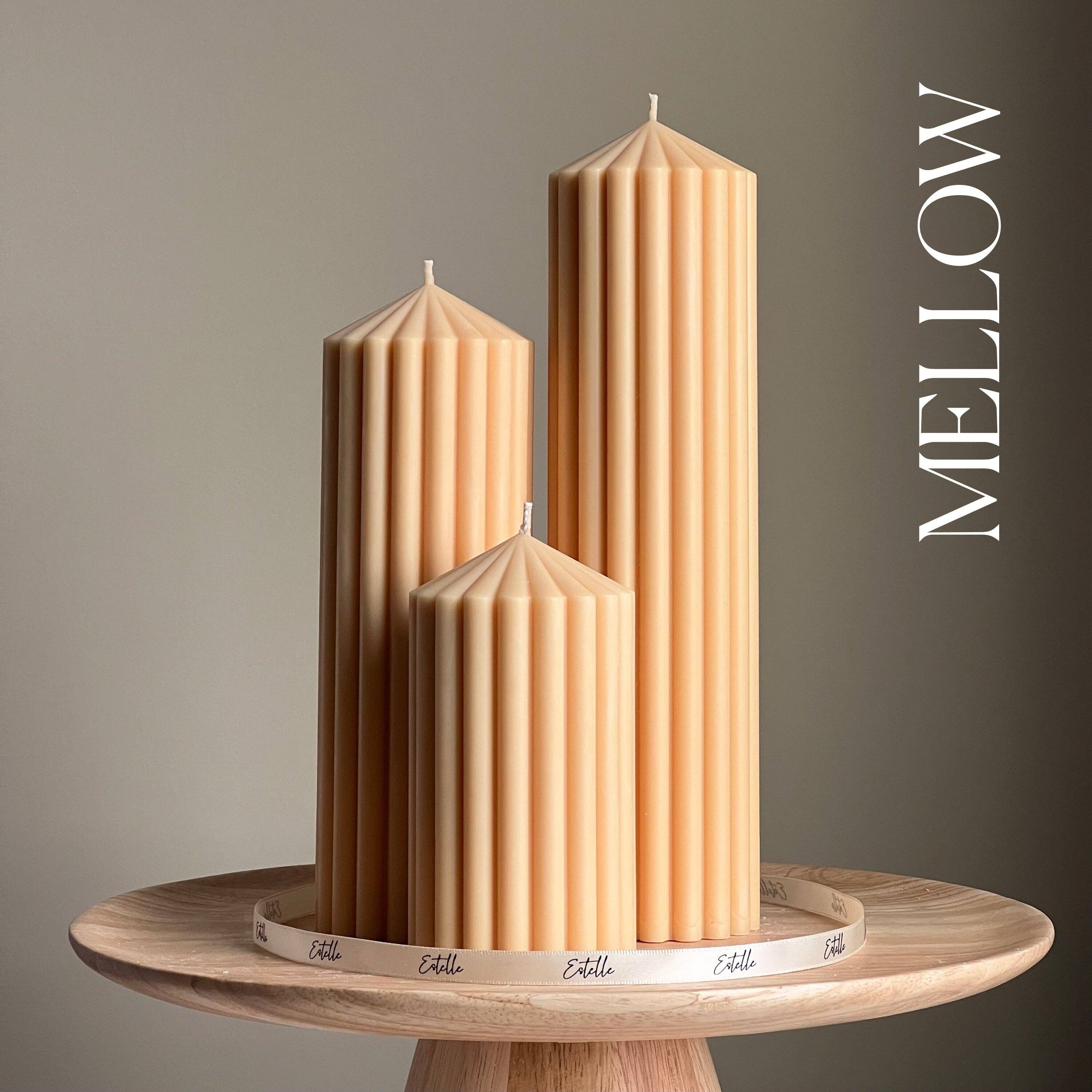 Estelle Studio - Wholesale Pillar Candle - Ribbed Peak Pillar Candle Trio | Vegan Soy Wax, Aesthetic Decor4