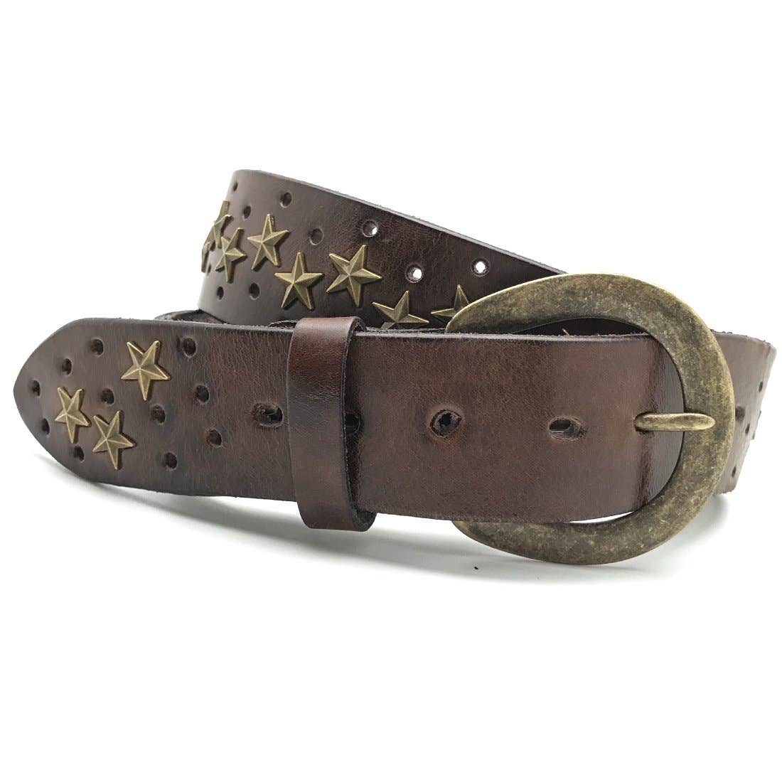 Embrazio - Wholesale Belt - Women's - STAR Curved Handmade Leather Belt5