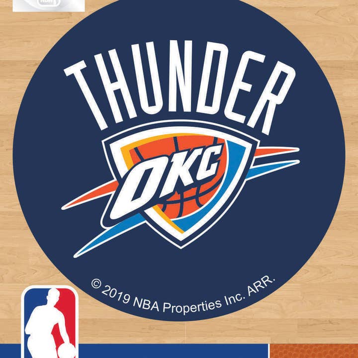 DK BLUE Oklahoma City Thunder Global Logo On fabric Badge for wholesale on Faire