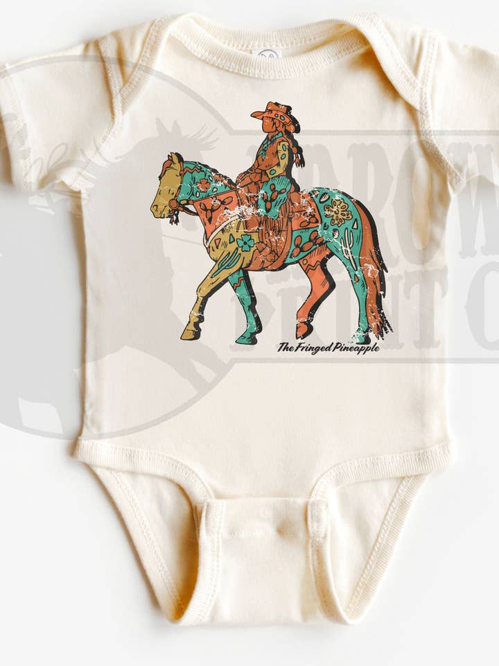 Painted Cowgirl S/S Onesie or Tee for wholesale by The Fringed Pineapple