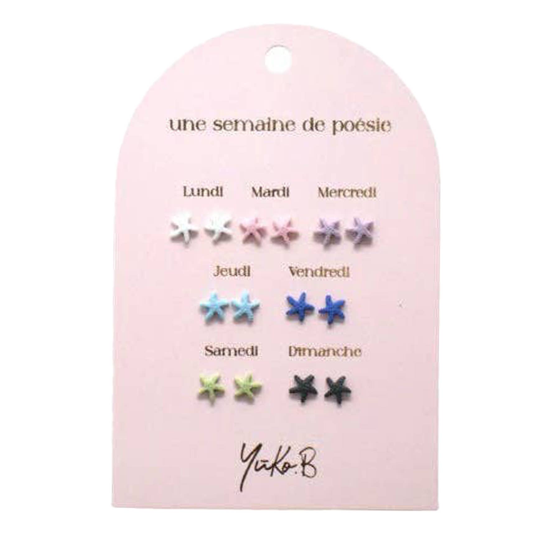 Kontiki - Wholesale Earrings - Kids - 7 Pairs of Earrings "A Week of Poetry" - Yuko B7