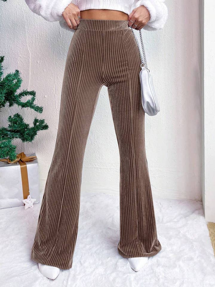 Lily Clothing - Wholesale Pants - Women's - HIGH-WAISTED CORDUROY BELL BOTTOMS WIDE-LEG PANTS10