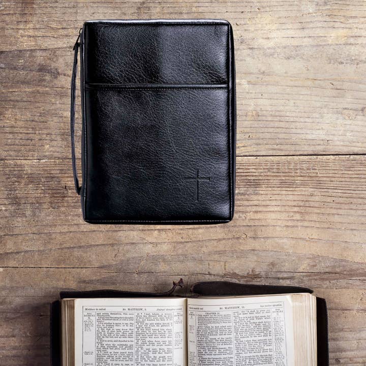 Cottage Garden - Wholesale Bible Cover - BIBL COV BLACK W/ HANDLE MED2