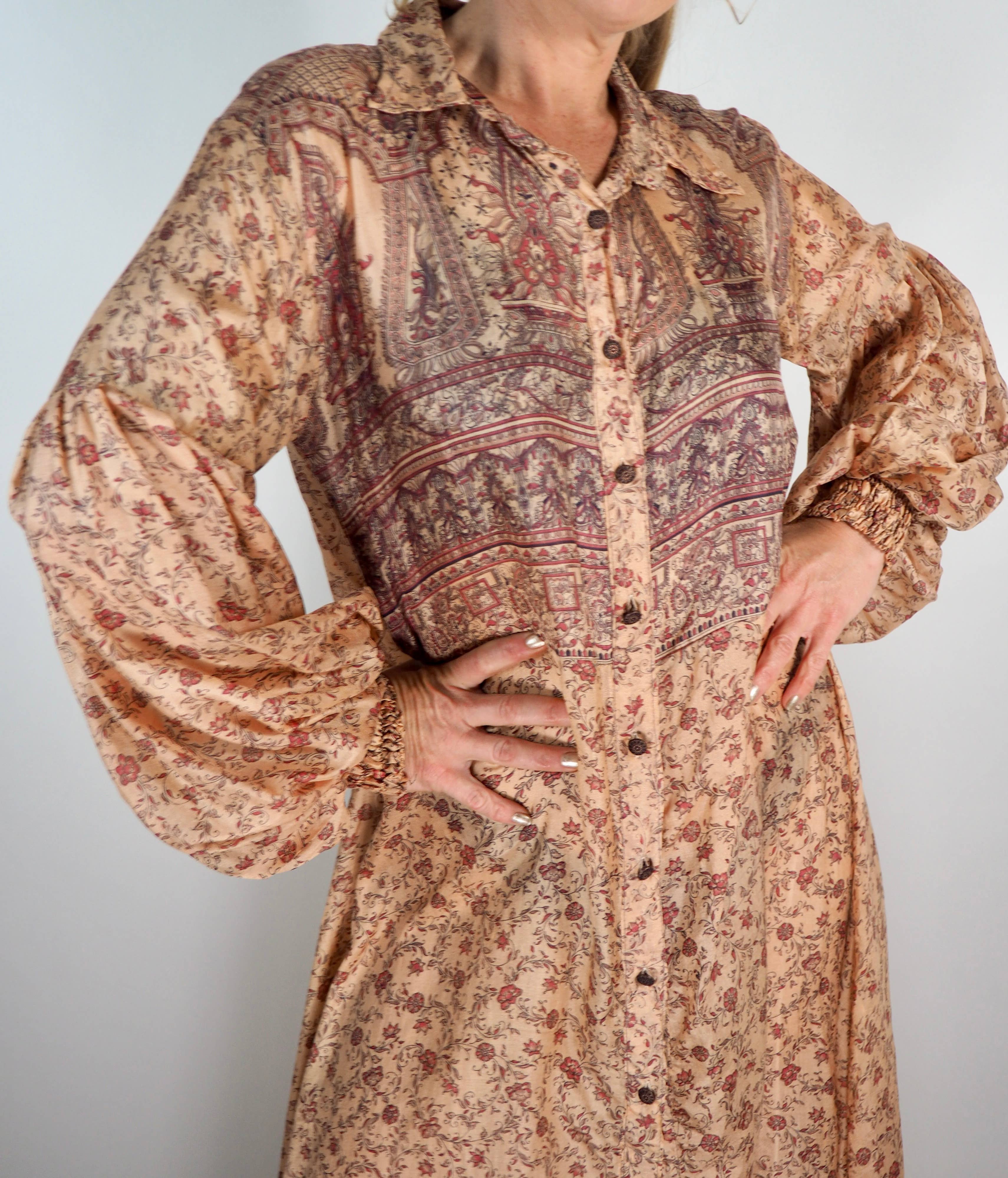 Vagabond Ibiza - Wholesale Dress - Women's - The Lenya Dress– Up-cycled Vintage Sari Dress 35