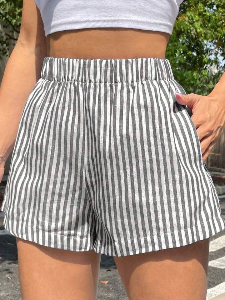 Katinki - Wholesale Shorts – Women’s - Striped High-Waisted Shorts5