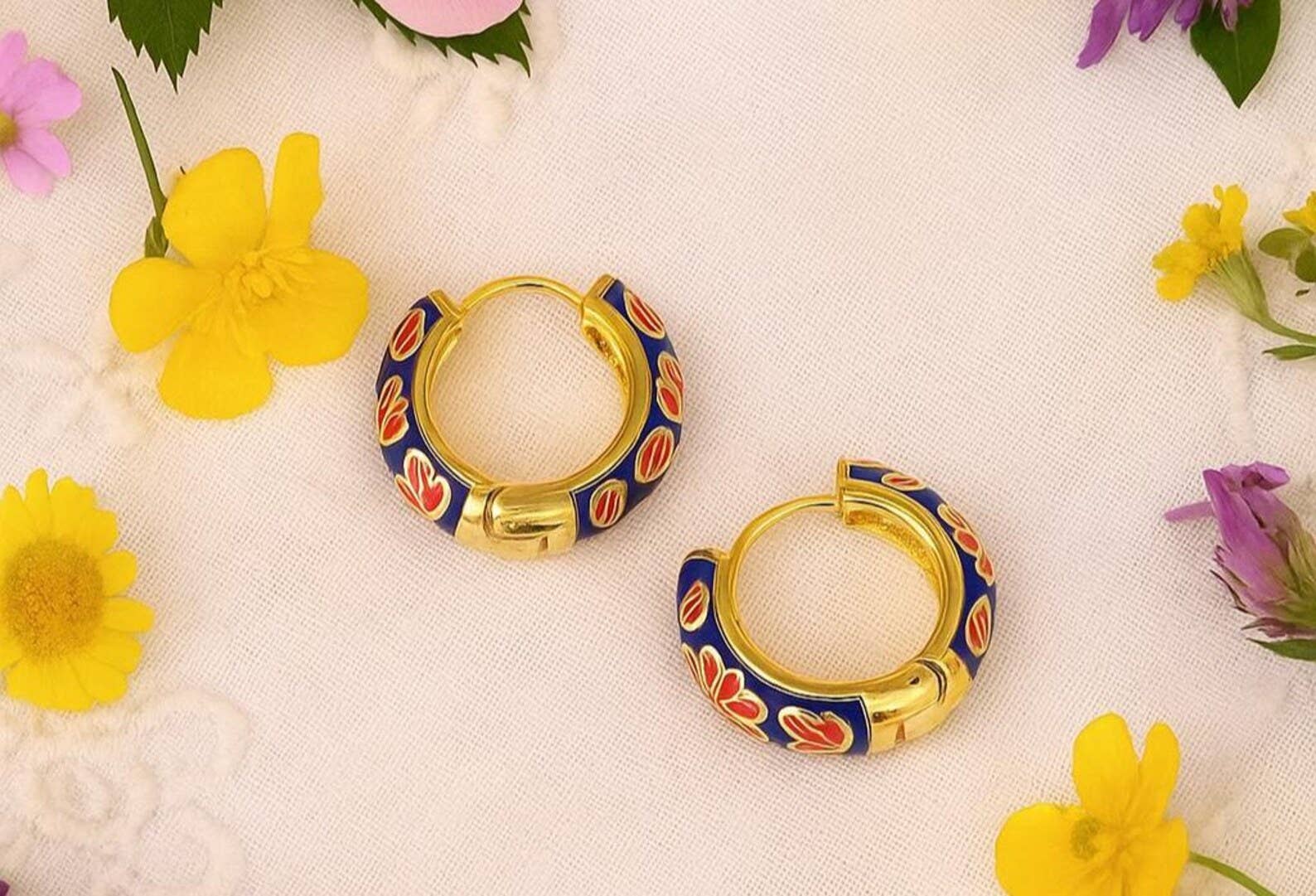 Wild & Free - Wholesale Hoop Earrings - Bohemian Floral Hoop Earrings – Steel and Enamel4