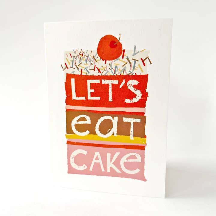 Florence Fry - Wholesale Everyday greeting card - Lets Eat Cake (with a cherry)0