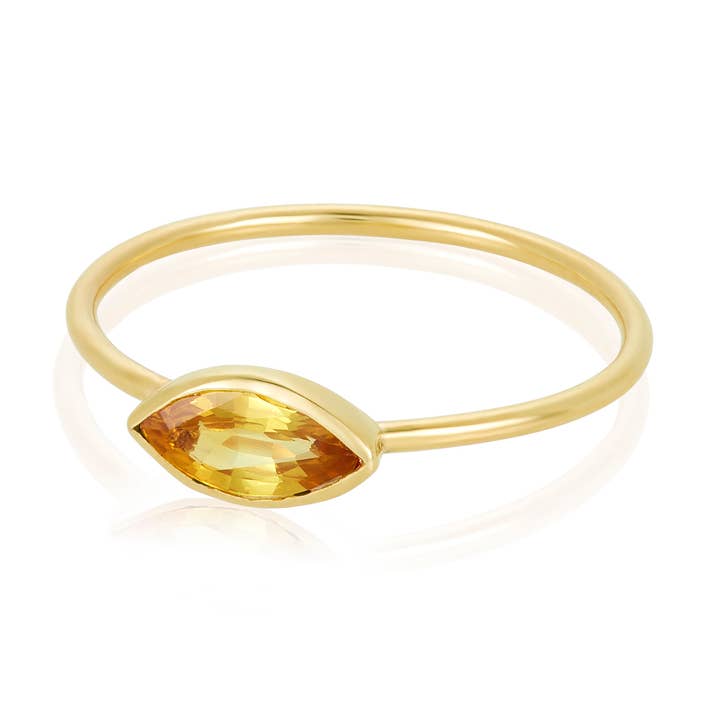 Anello con zaffiro Peekaboo, giallo per la vendita all'ingrosso da parte di Mabel Chong