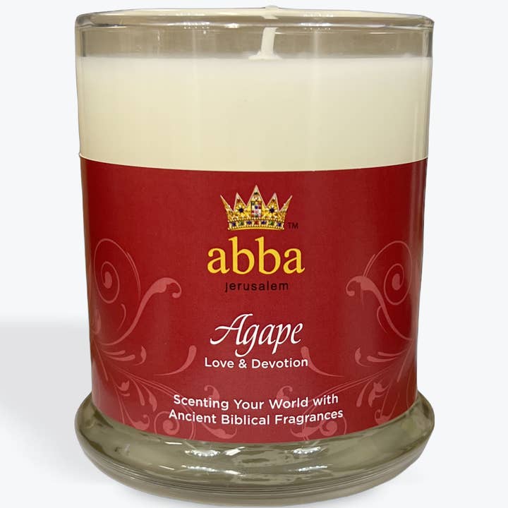 Agape - 10oz Glass Candle for wholesale by Abba Christian Products