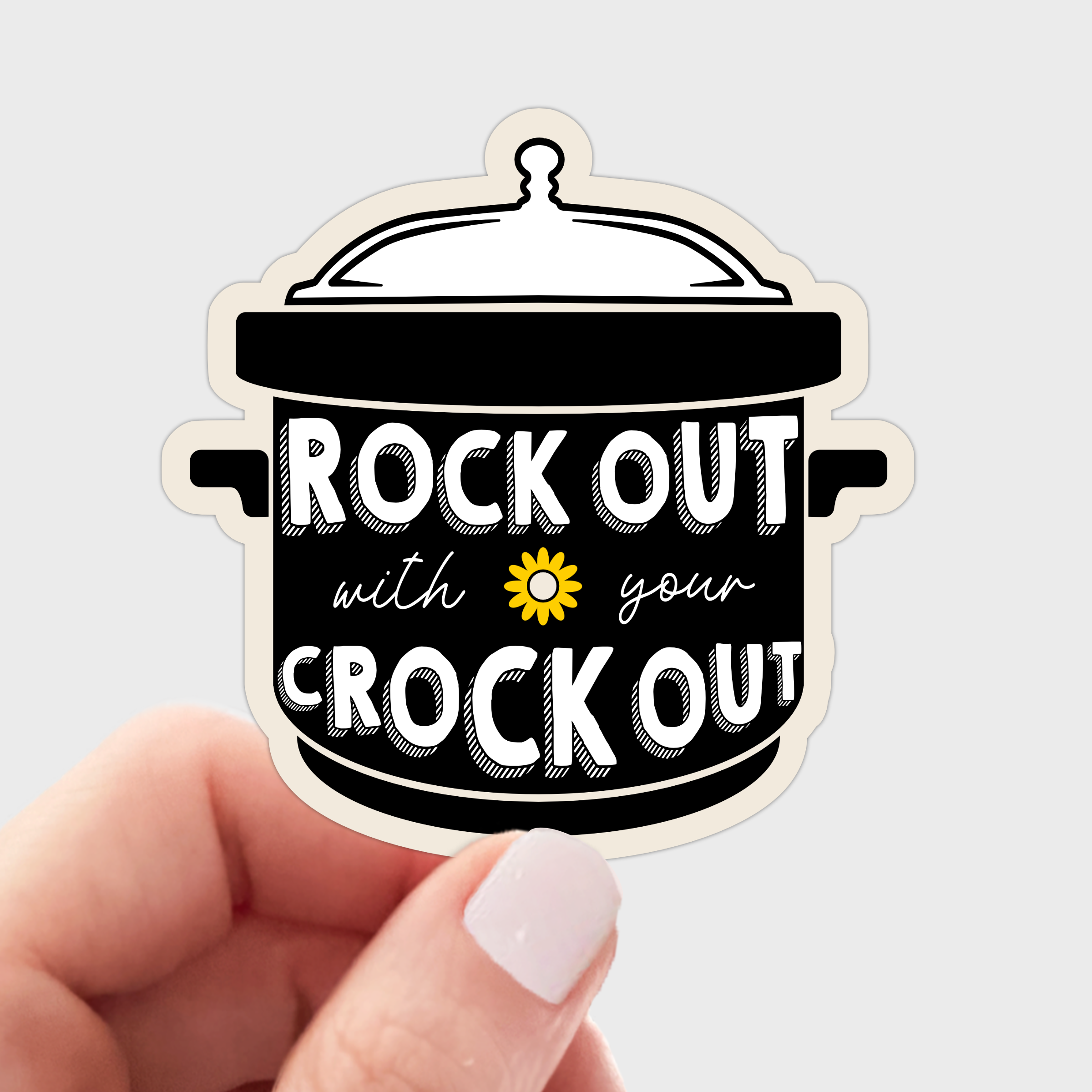 Yarnival - Wholesale Sticker - Rock Out With Your Crock Out Sticker - kitchen, cook, pot0