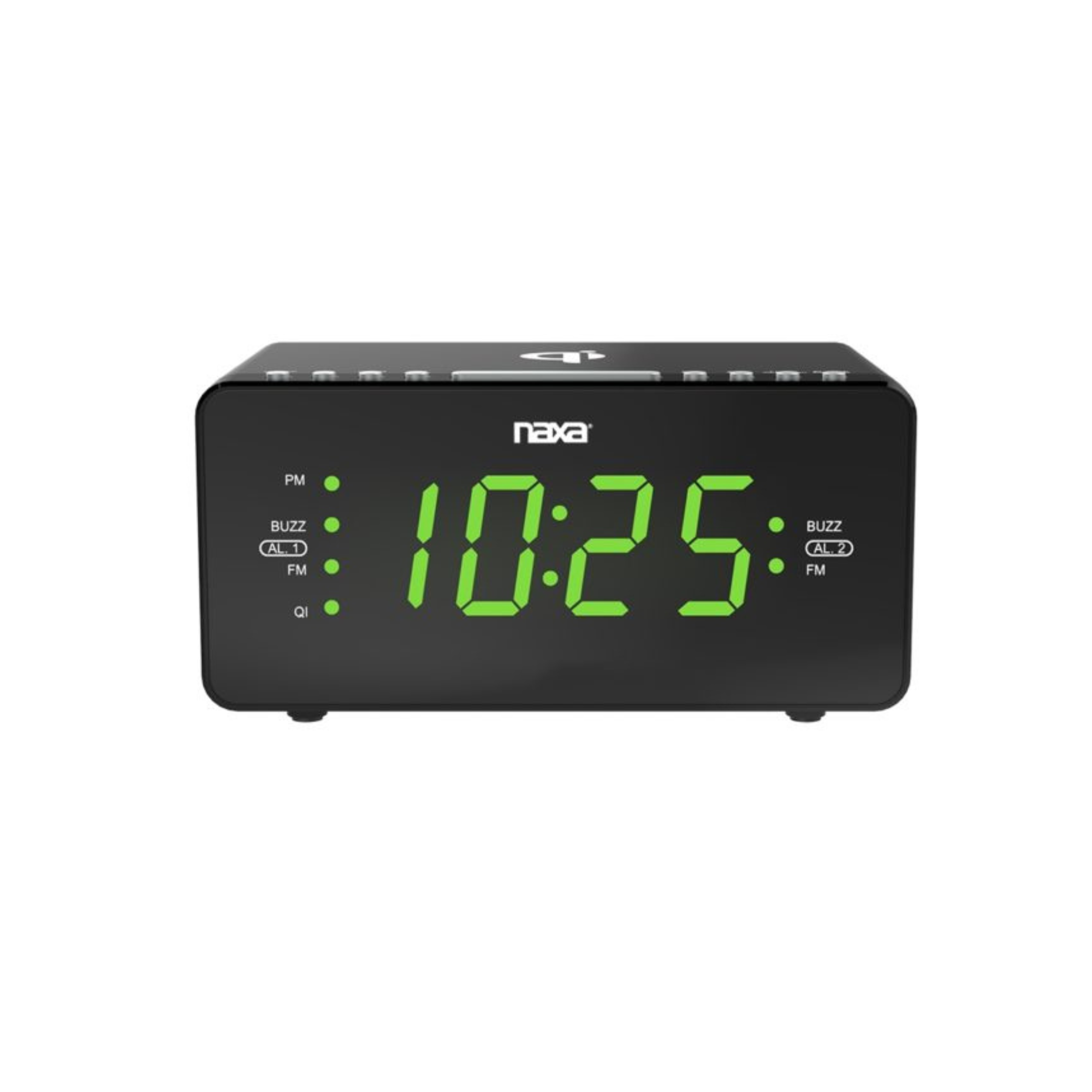 JupiterGear Home – wholesale Alarm clock – Naxa Dual Alarm Clock w Qi Wireless Charging & FM Radio1