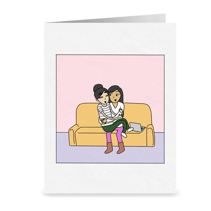 Lugar favorito | Tarjeta lesbiana romántica | Lindos regalos de aniversario lésbico | Tarjeta de felicitación LGBTQ para venta al por mayor de Sesame But Different
