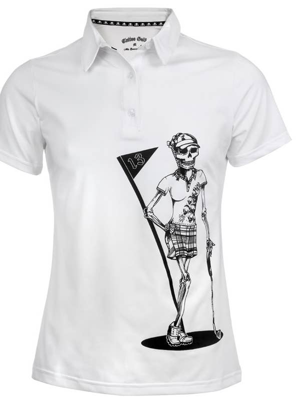 Tattoo Golf Clothing - Wholesale Polo - Women's - Ladies Mrs. Bones Golf Shirt (White)0
