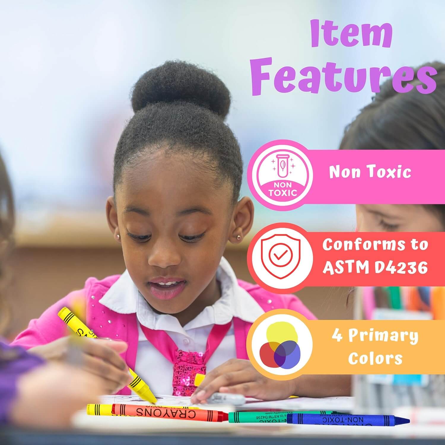 4E's Novelty - Wholesale Crayons - Kids & Baby - 576 Crayons Bulk [144 Sets of 4-Packs] Bulk Crayons for Kids, Classpack Teachers Supplies - Party Favors, Back to School Supplies, Restaurants, Birthday Party Favors. Non-Toxic By 4E�s Novelty2