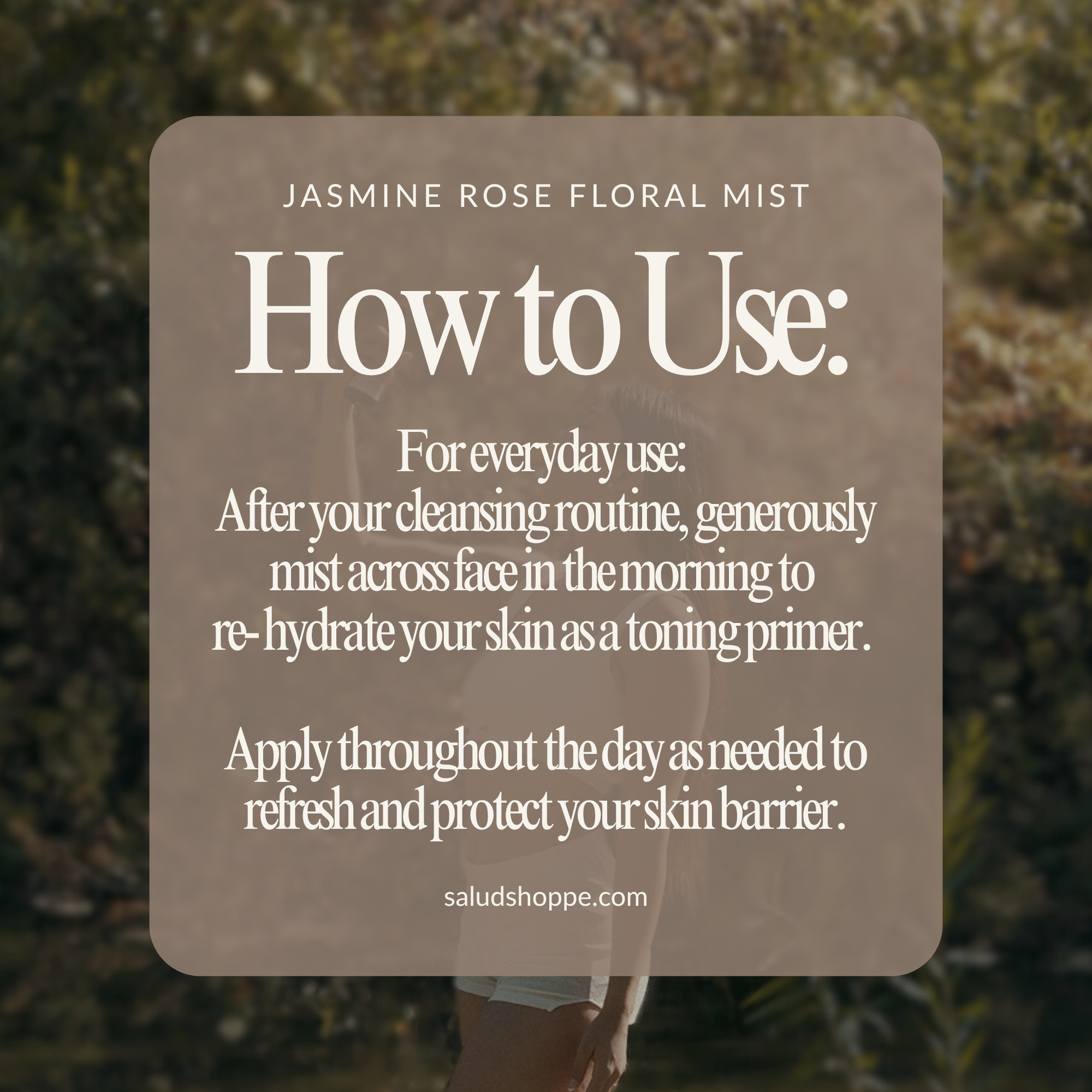 Salud - Wholesale Face & Body Mist/Water - Jasmine and Rose Floral Mist | 3.38 fl oz / 100 ml3