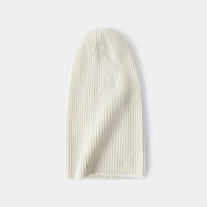 Kid's Beanie Heathered Gray and Ivory Wool and Cashmere-Blend Knit