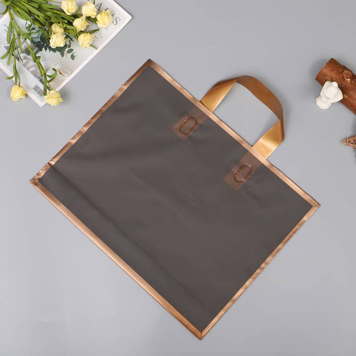 ByHome - Wholesale Gift Bag - 50pcs, 5 colors 12"x3"x10" frosted gold border EVA gift bag 4