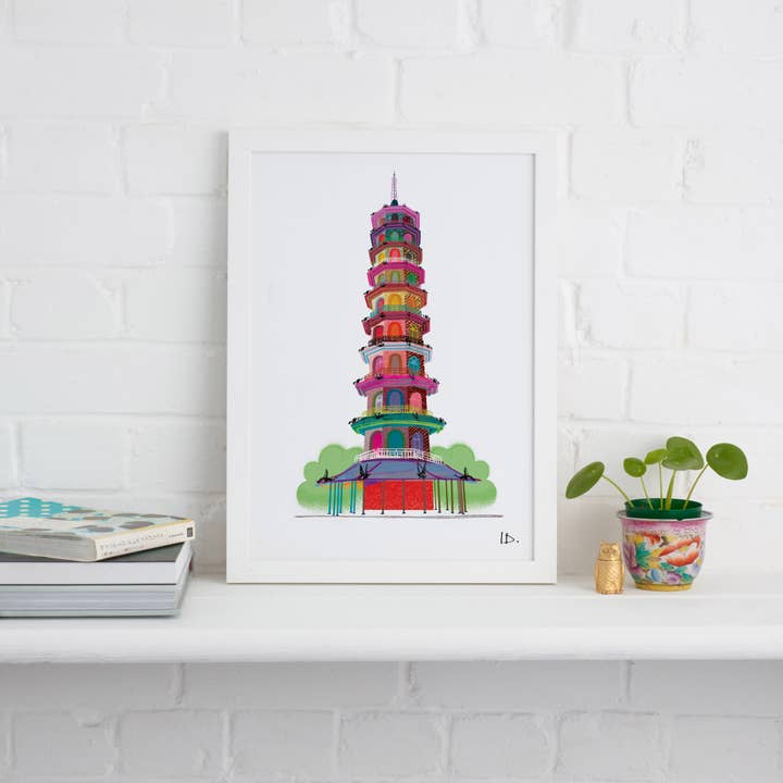 Wandbild „The Pagoda at Kew Gardens London“ für den Großhandel von I Drew This