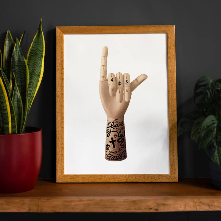 Impressão de mão de arte de tatuagem por atacado de Ink & Drop