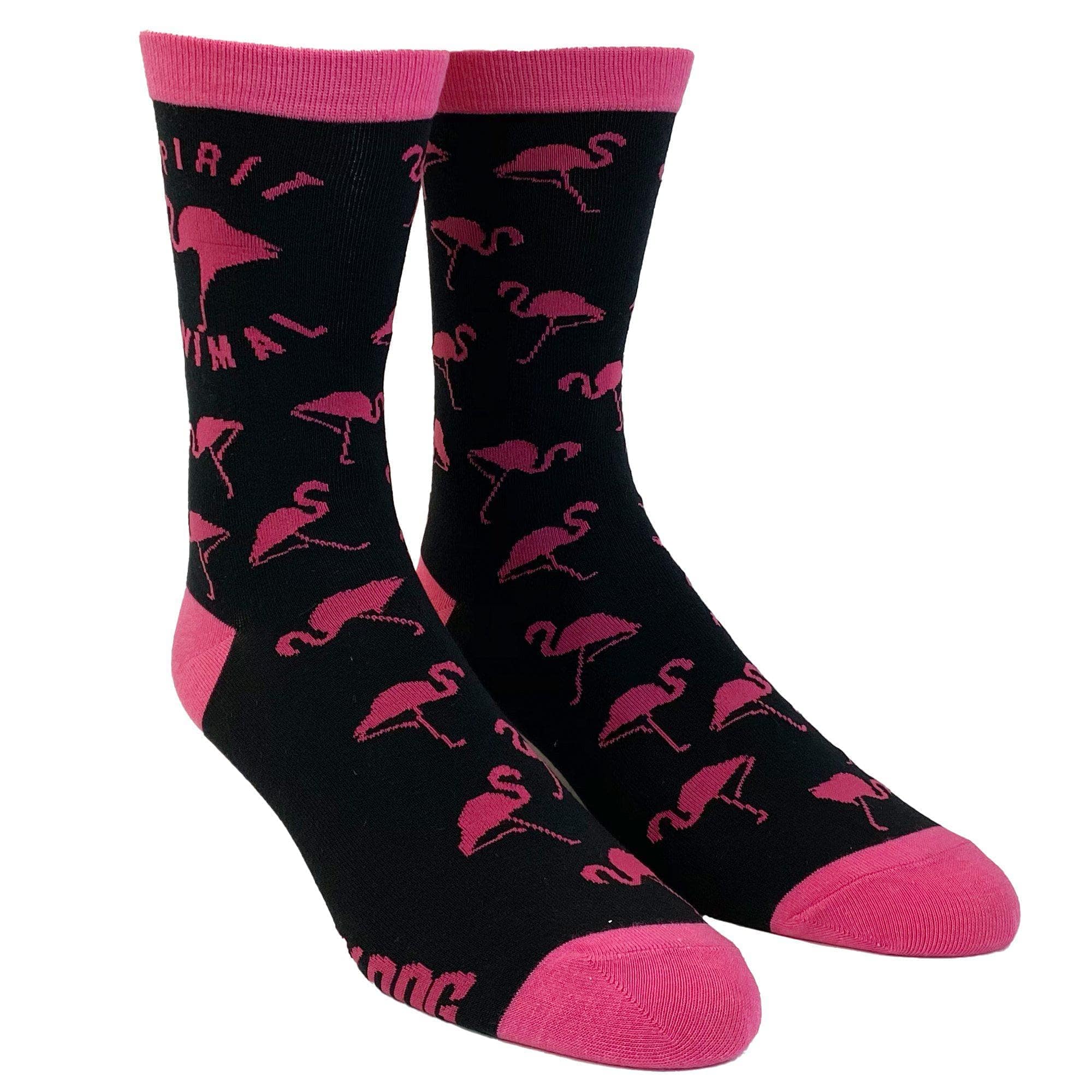 Black Womens Spirit Animal Flamingo Socks Cute Sock for Women for wholesale on Faire1