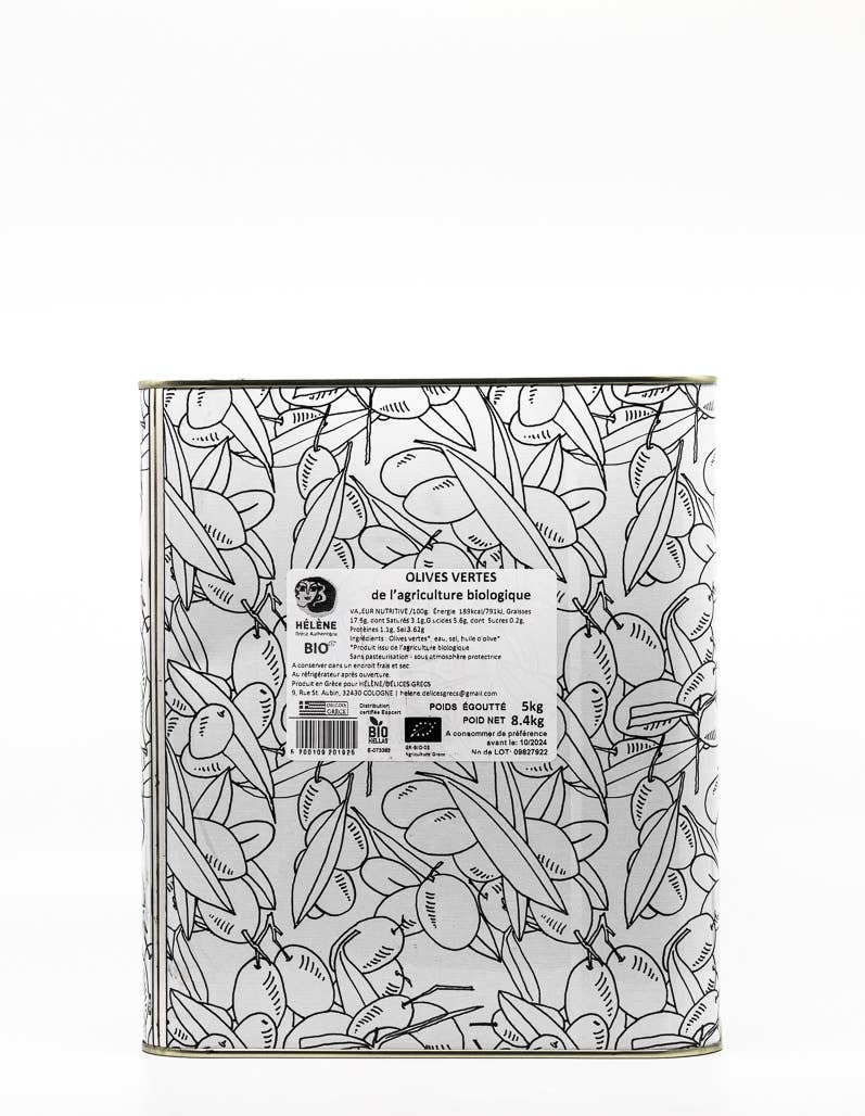 Helene Delices Grecs - Wholesale Olives - BULK Organic Green Olives 5kg6