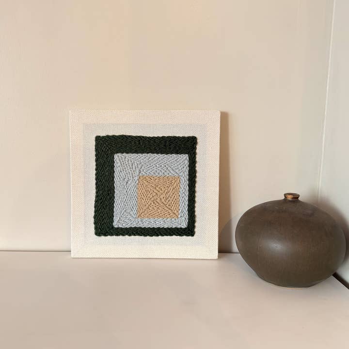 "Squared" - Punch Needle Kit - Modern Geometric Wall Art for wholesale by Both Hands Crafts