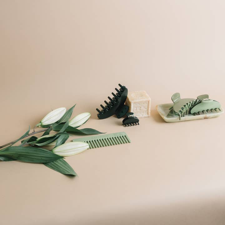NAT + NOOR - Wholesale Hair Clip - Women's - Hair Claw Clip | Mint | 2" Small | Dark Green