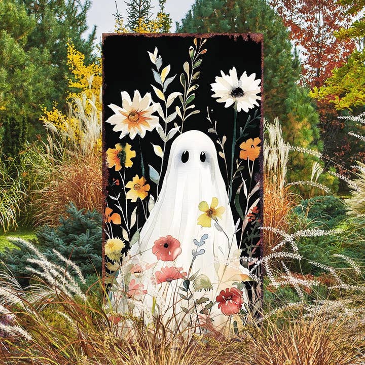 Piquet de jardin fantôme aquarelle fantaisiste | Décoration de jardin d'Halloween de 76 cm pour la vente par TX USA Corporation