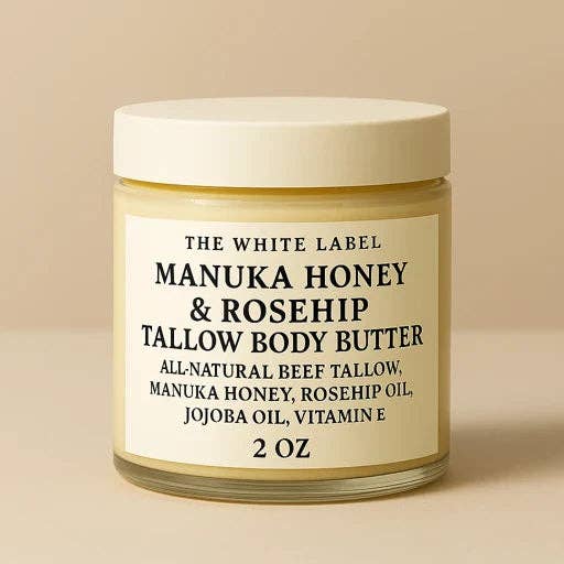 May's Naturals – wholesale Kroppsbalsam/Smör – White Label Manuka Honung & Nypon Talg Kroppssmör (2oz / 9oz) – Helt Naturlig, Anpassningsbar Hudvård | Privat Märke av May’s Naturals0