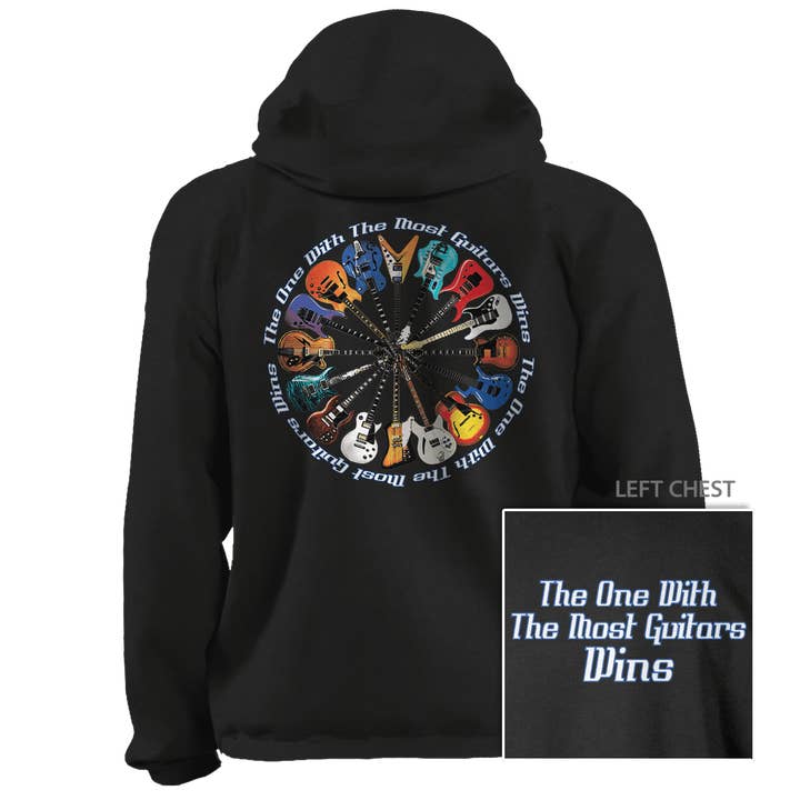 Most Guitars Win - 7.8 oz Fleece Hoodie for wholesale by Taboo Apparel