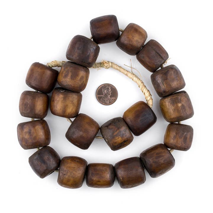 Barrel Brown Kenya Bone Beads for wholesale by The Bead Chest