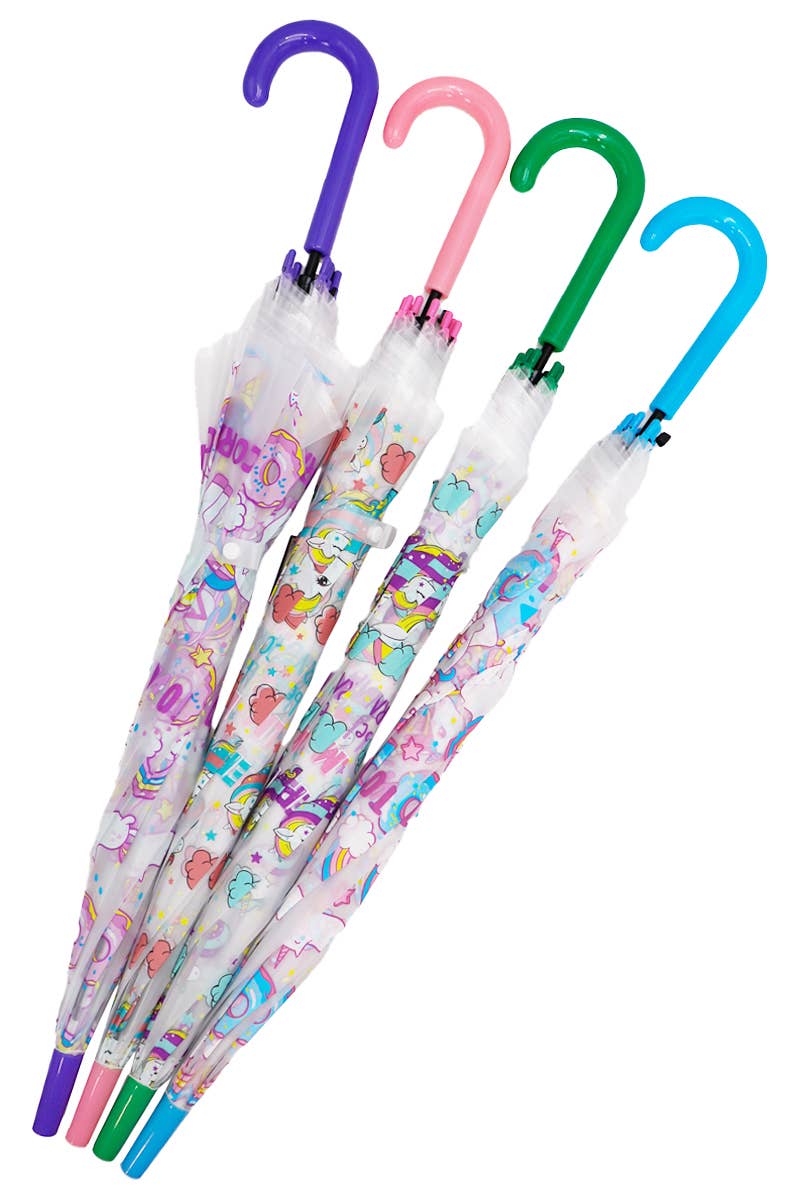 Cap Zone - Wholesale Umbrella - Kids - Kids Unicorn Translucent EVA Auto Umbrella4