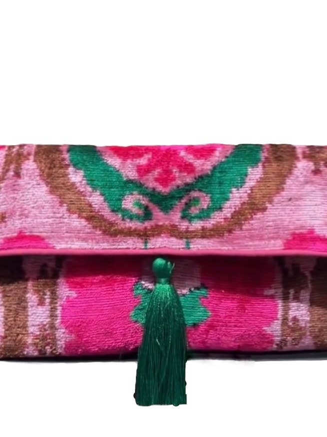 Silk Velvet Ikat Clutch for wholesale by AYCA DESIGN
