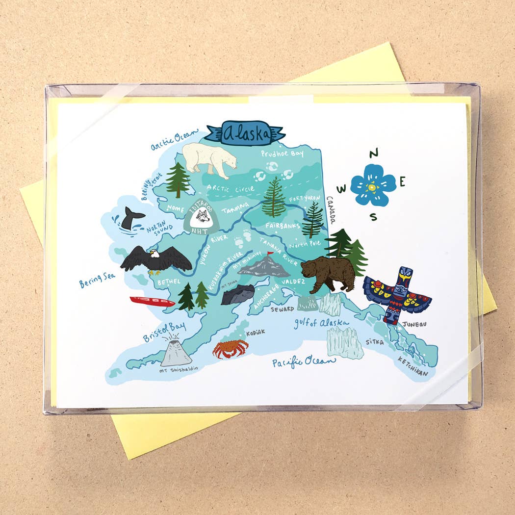 Allport Editions - Wholesale Briefpapier/indexkaartenset - Hallo USA Boxed Card-serie - ALLE 50 STATEN HIER!3