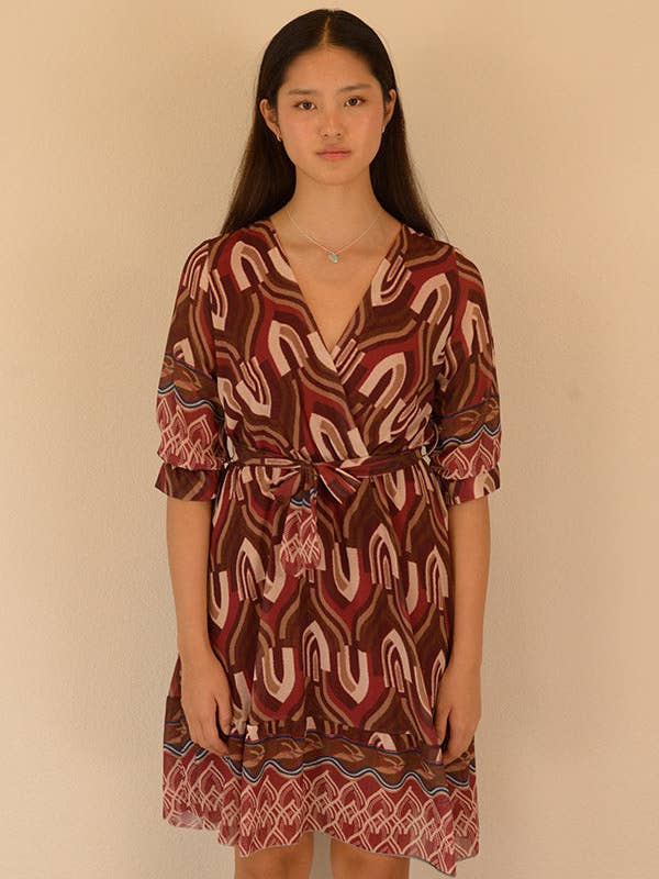 Ambiente - Wholesale Dress - Women's - V-NECK PRINT DRESS - D2023LA0245