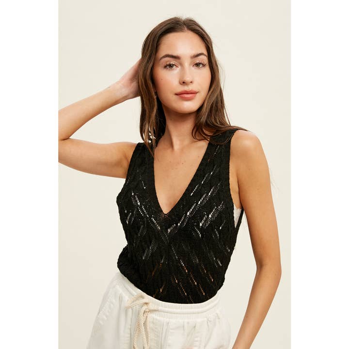 Wishlist Apparel - Venta al por mayor Jersey de punto - Mujer - JERSEY DE PUNTO CON PATRÓN TRANSPARENTE / WL19-3501