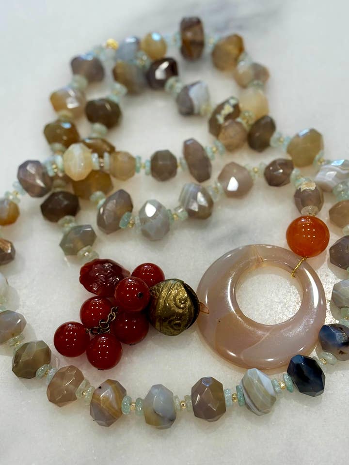 Grounded Agate (Gemstone Necklace) for wholesale by Meditate With Mala, LLC