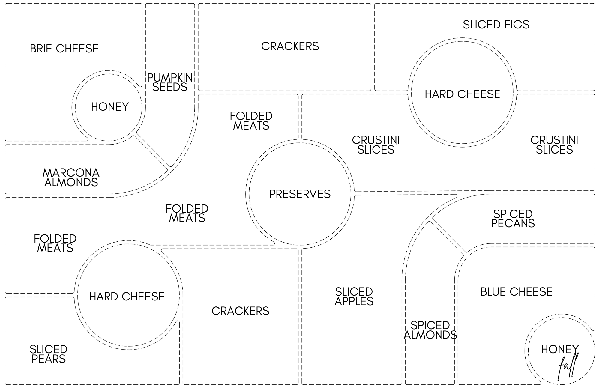 TAYLOR GRAY - Wholesale Serving Tray - 11x17 CHARCUTERIE MAP insert set of 102